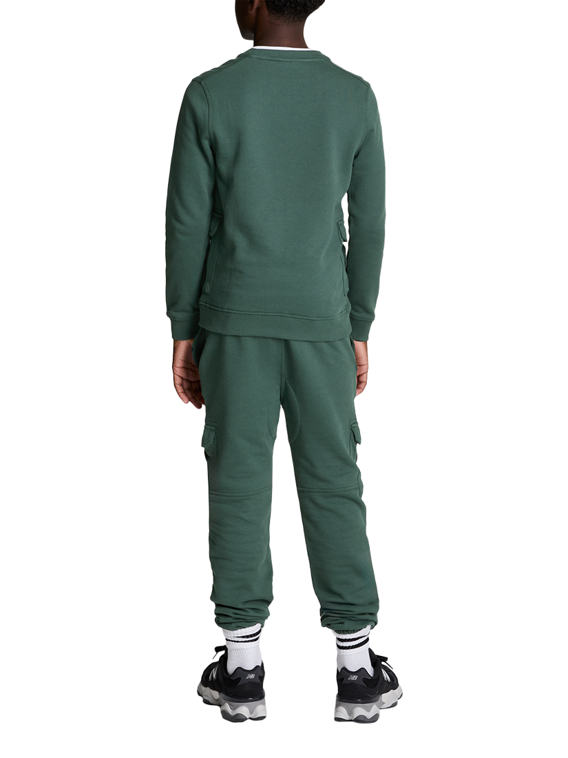 Product image 2 of 7, which shows Lyle & Scott Kids' Cuff Cargo Joggers, Argyle Teal, 3-4 years