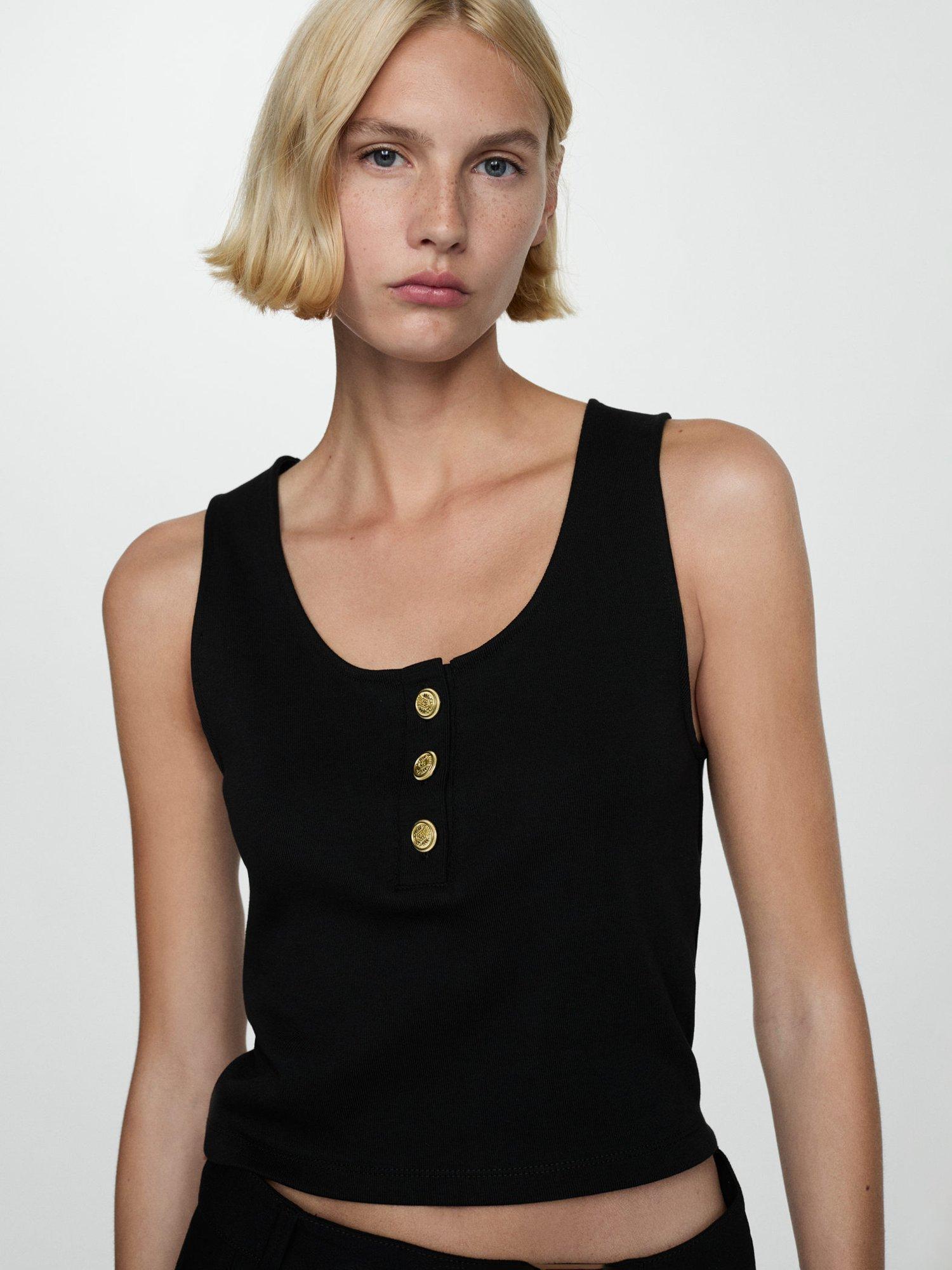 Mango Ray Vest Top, Black