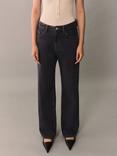 Mango Miami Straight Leg Jeans, Dark Purple