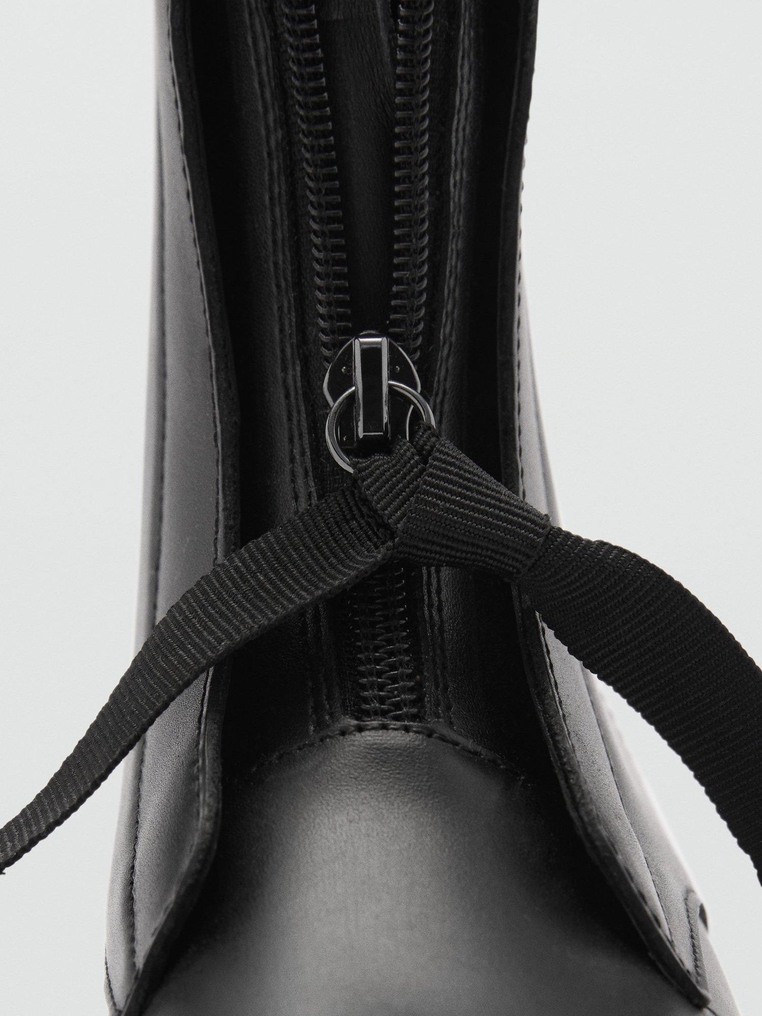 Product image 4 of 5, which shows Mango Kids' Hermi Leather Ankle Boots, Black, 2
