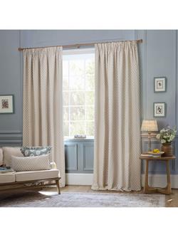 Sanderson Hutton Pair Lined Pencil Pleat Curtains, Linen