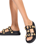 Kurt Geiger London Orson Multi Studded Sandals, Black/Multi