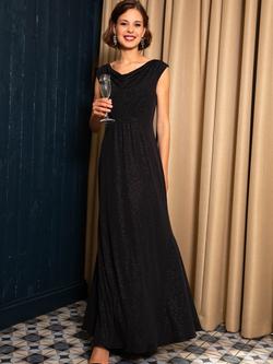 Alie Street Cruise Cowl Neck Maxi Dress, Glitter Black, Glitter Black