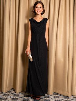 Alie Street Cruise Cowl Neck Maxi Dress, Glitter Black - view 2, Glitter Black