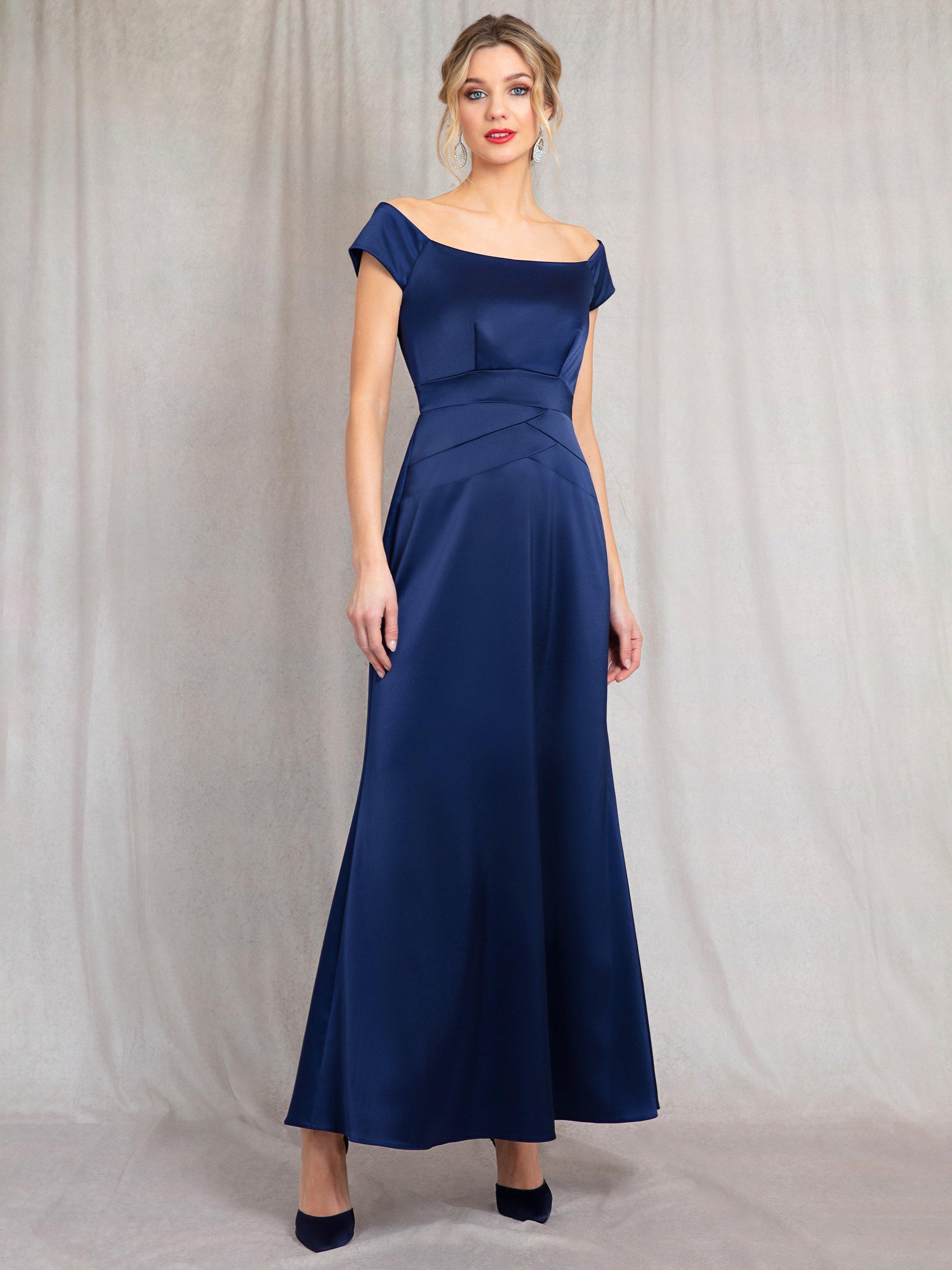 Product image 5 of 7, which shows Alie Street Jasmine Off The Shoulder Gown, Midnight Blue, 6-8