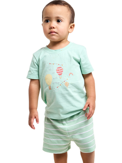 Mini Cuddles Baby Cotton T-Shirt Set, Green, Green