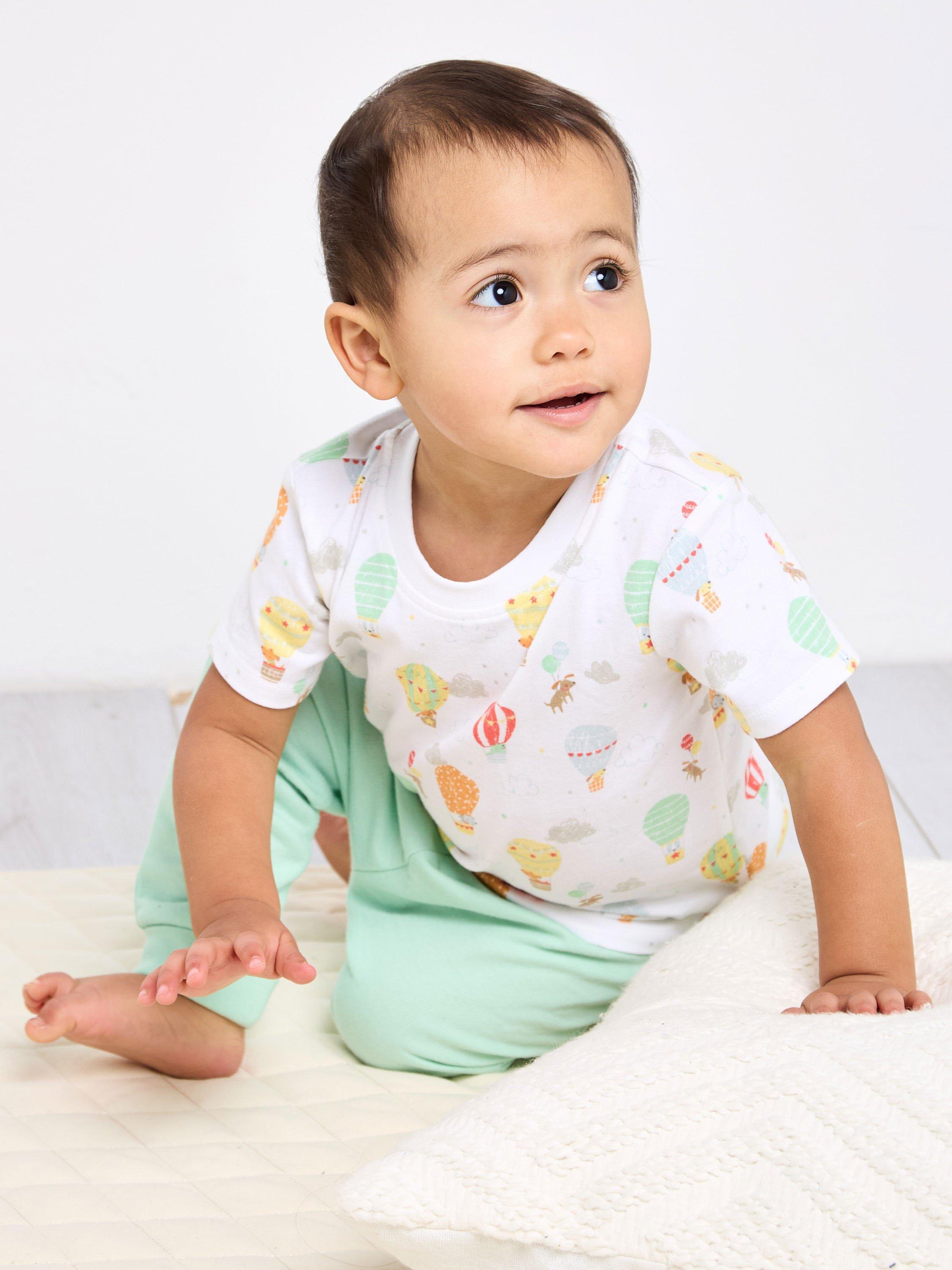 Product image 3 of 6, which shows Mini Cuddles Baby Cotton T-Shirts, Pack of 3, White, 0-3 months