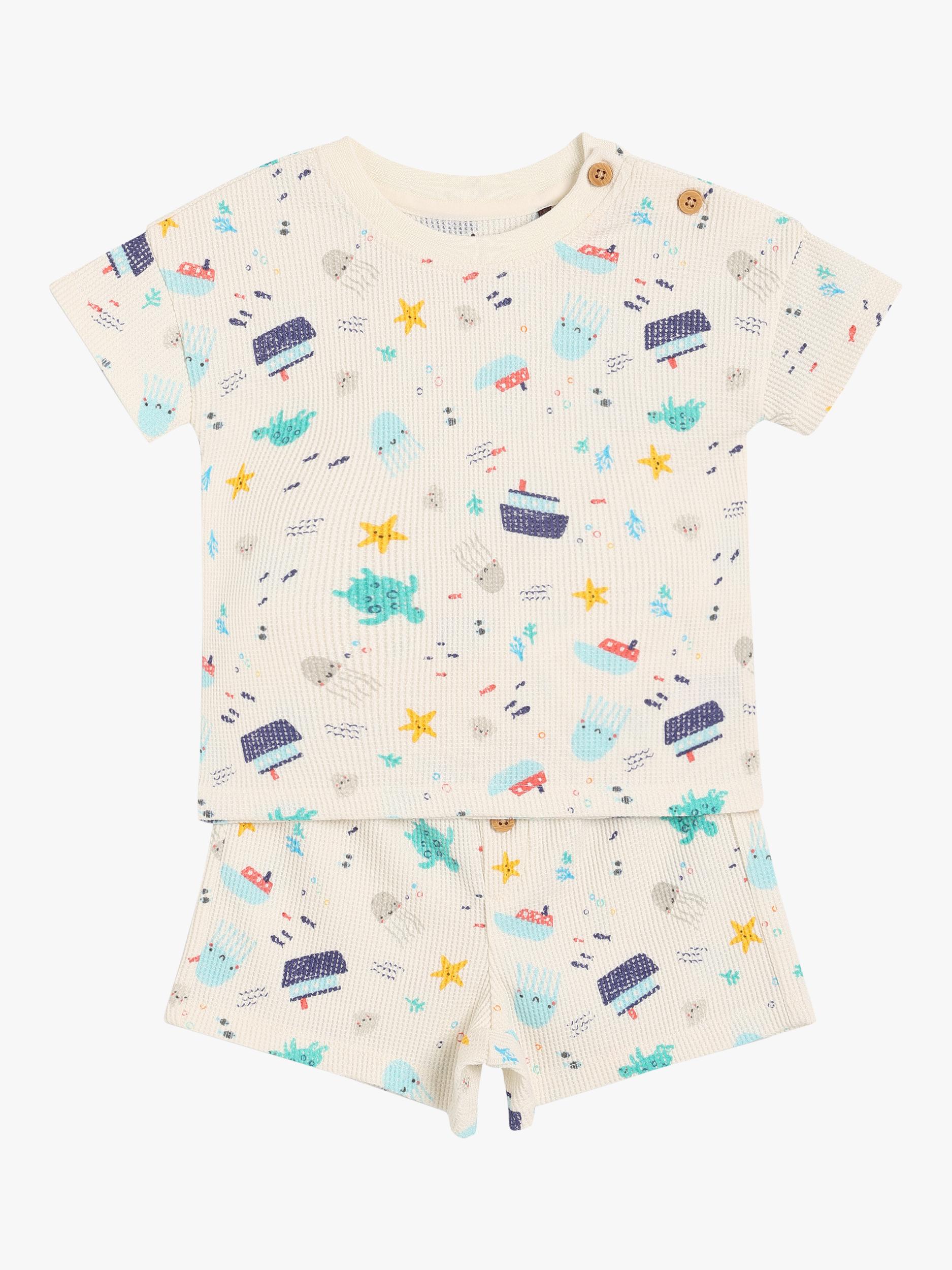 GREY SHORT-SLEEVED T-SHIRT IN WAFFLE JERSEY, BABY GREY SHORT-SLEEVED T-SHIRT IN WAFFLE JERSEY, BABY