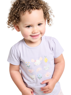 Mini Cuddles Baby Floral Cotton T-Shirts, Pack of 3, Pink, Pink