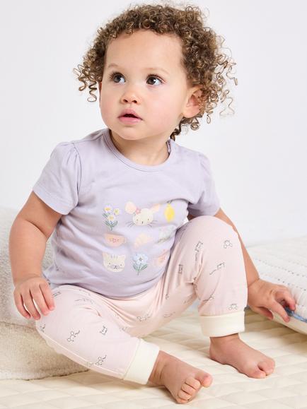 Mini Cuddles Baby Floral Cotton T-Shirts, Pack of 3, Pink - view 2, Pink