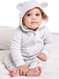 Mini Cuddles Baby Pup and Away Hooded Jacket, Grey, Grey