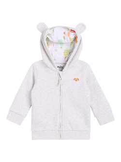 Mini Cuddles Baby Pup and Away Hooded Jacket, Grey - view 2, Grey