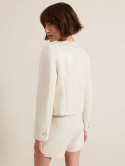 Phase Eight Ripley Sequin Jacket, Ivory - view 2, Ivory