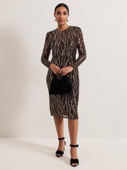 Phase Eight Petite Kaleigh Dress, Black/Multi, Black/Multi