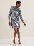 Phase Eight Rhia Sequin Mini Dress, Silver