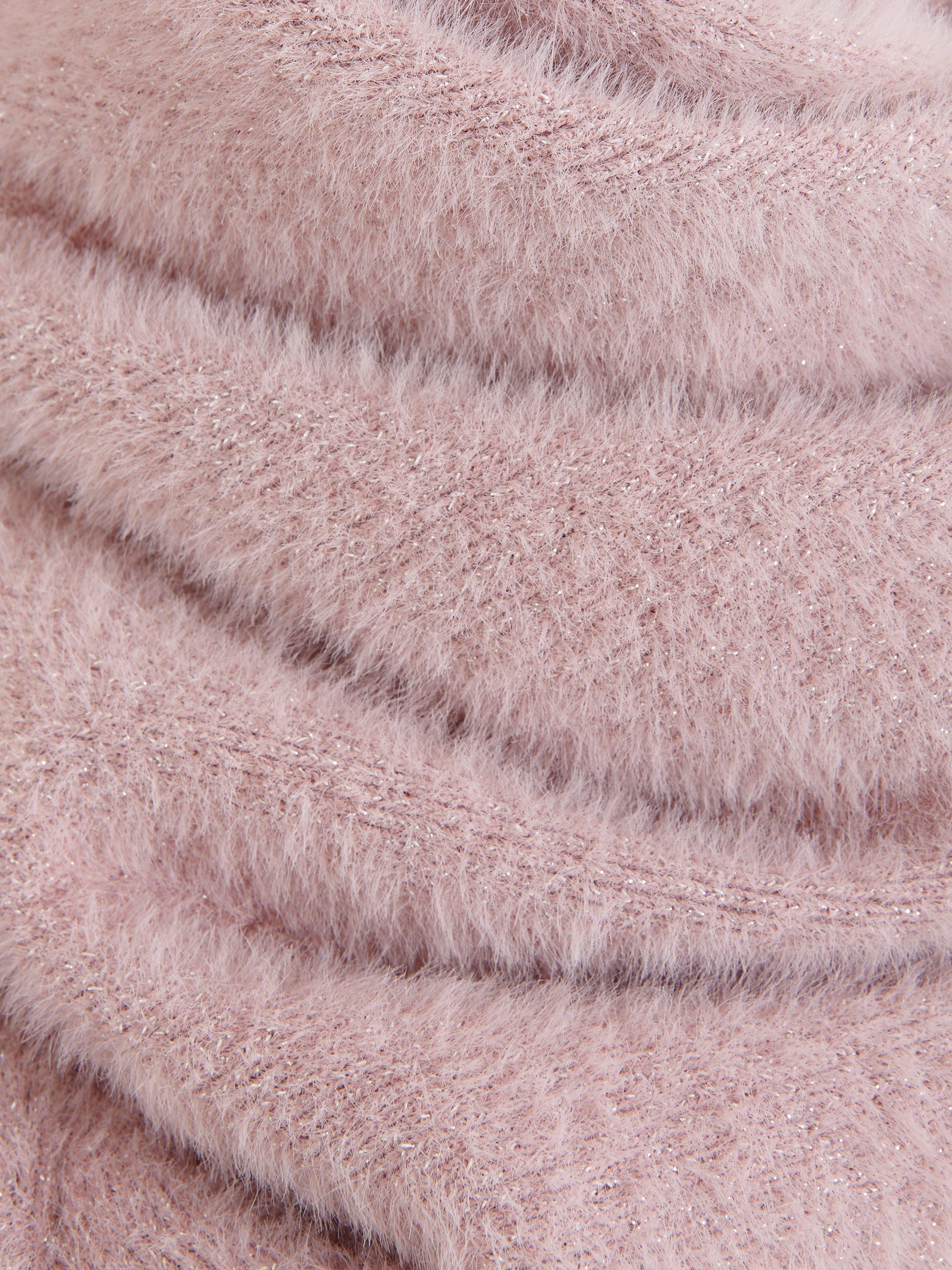 Product image 6 of 9, which shows Phase Eight Fern Knit Puff Sleeve Top, Pink, XS