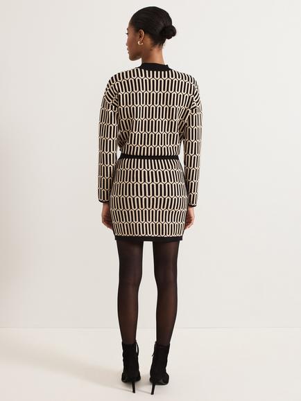 Phase Eight Tanya Geometric Mini Skirt, Gunmetal - view 2, Gunmetal