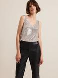Phase Eight Lumi Sequin Top, Silver