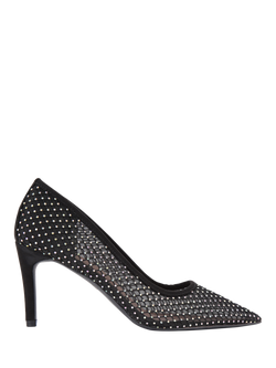 KG Kurt Geiger Anya Embellished High Heel Court Shoes, Black, Black Black