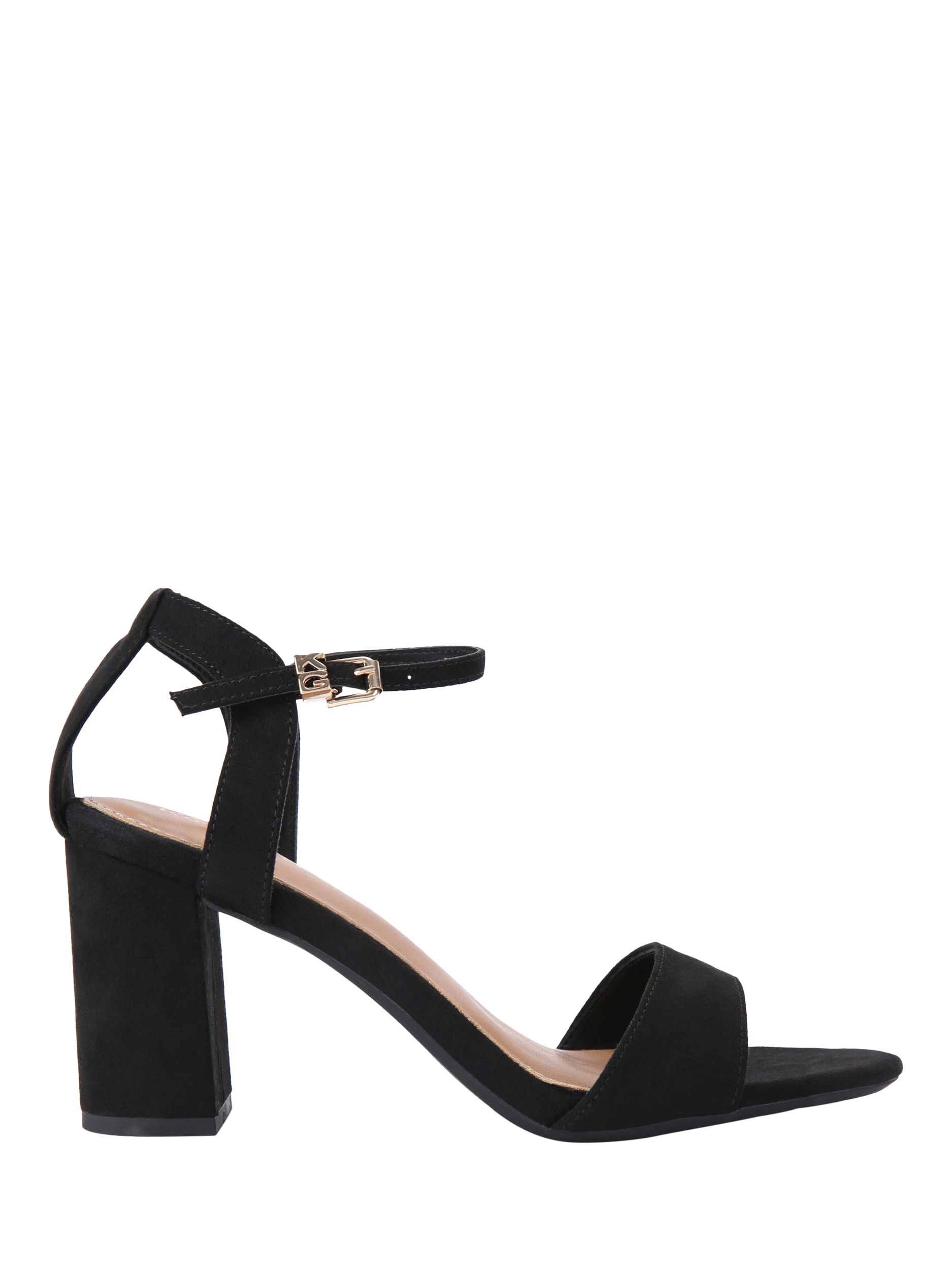 Mango Fleur 2 Suede Block Heeled Sandals, Black