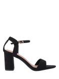 Mango Fleur 2 Suede Block Heeled Sandals, Black