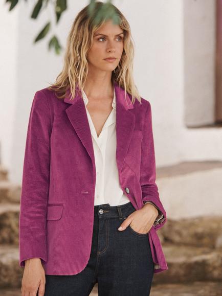 NRBY Bryony Corduroy Blazer, Raspberry, Raspberry