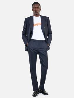 THE KOOPLES Wool Straight Leg Suit Trousers, Navy, Navy