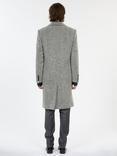 THE KOOPLES Manteau Long Herringbone Coat, Black White