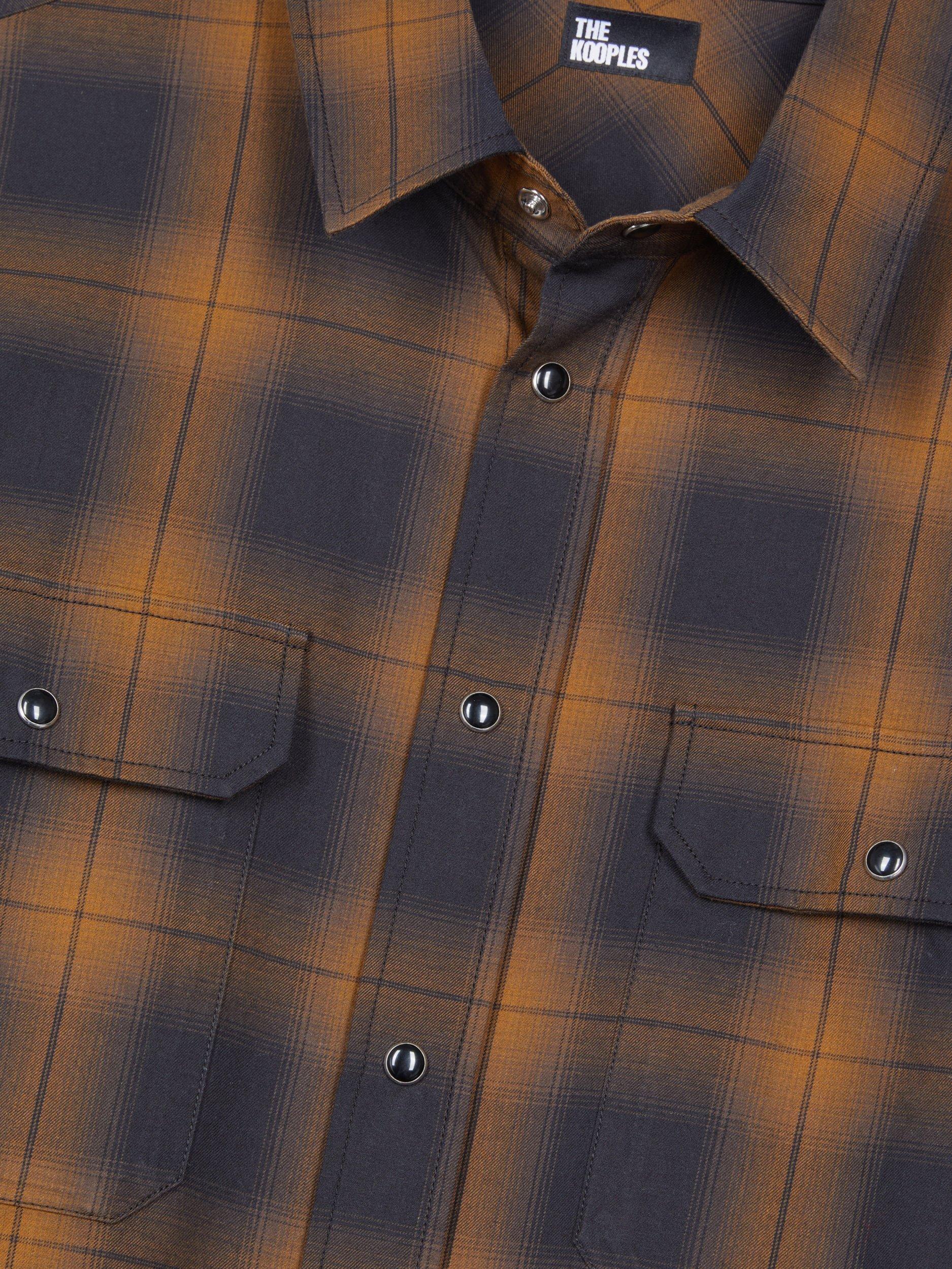 Product image 6 of 7, which shows THE KOOPLES Tartan Cotton Shirt, Dark Brown, XXL