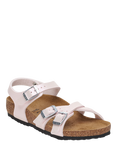 Birkenstock Kids' Kumba Saffiano Triple Buckle Birko-Flor Sandals, Light Rose