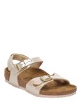Birkenstock Kids' Rio Ankle Strap Birko-Flor Sandals, Pearl White
