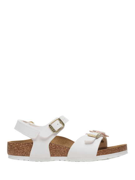 Birkenstock Kids' Rio Flower Sandals, White, White