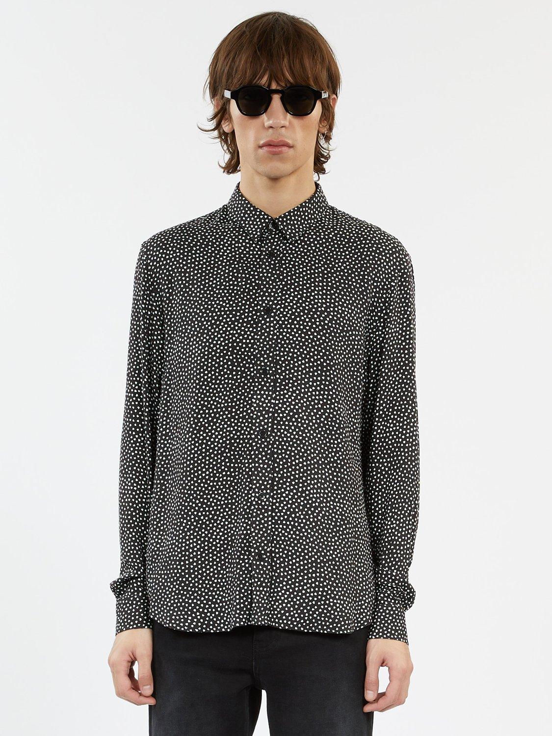 Product image 3 of 3, which shows THE KOOPLES Chemise Regular Fit Spot Print Shirt, Black/White, XXL
