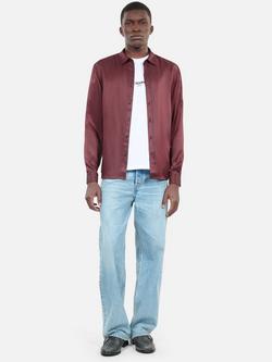 THE KOOPLES Silk Blend Striped Shirt, Black / Red, Black / Red