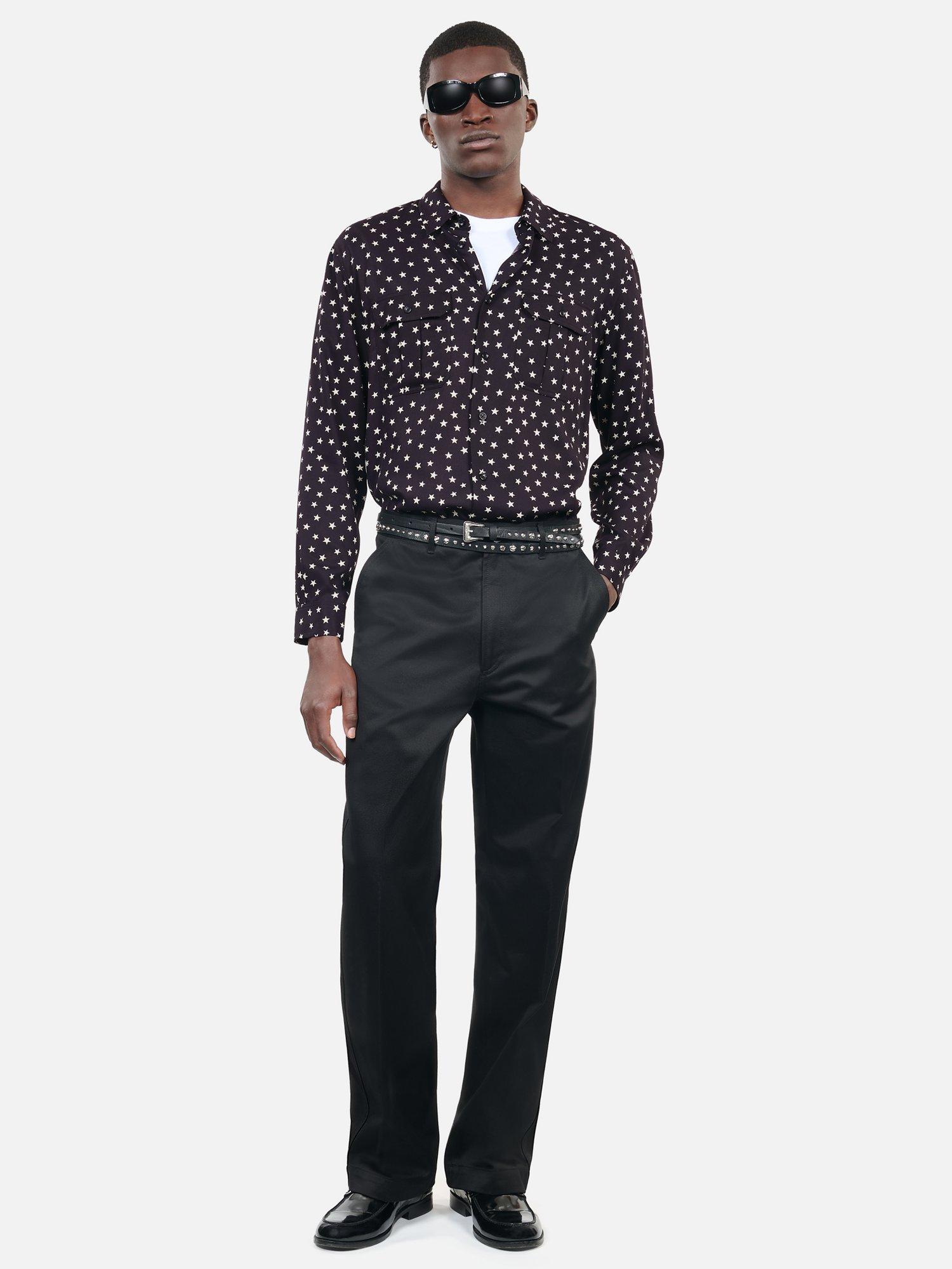Product image 1 of 7, which shows THE KOOPLES Star Print Shirt, Black/White, L