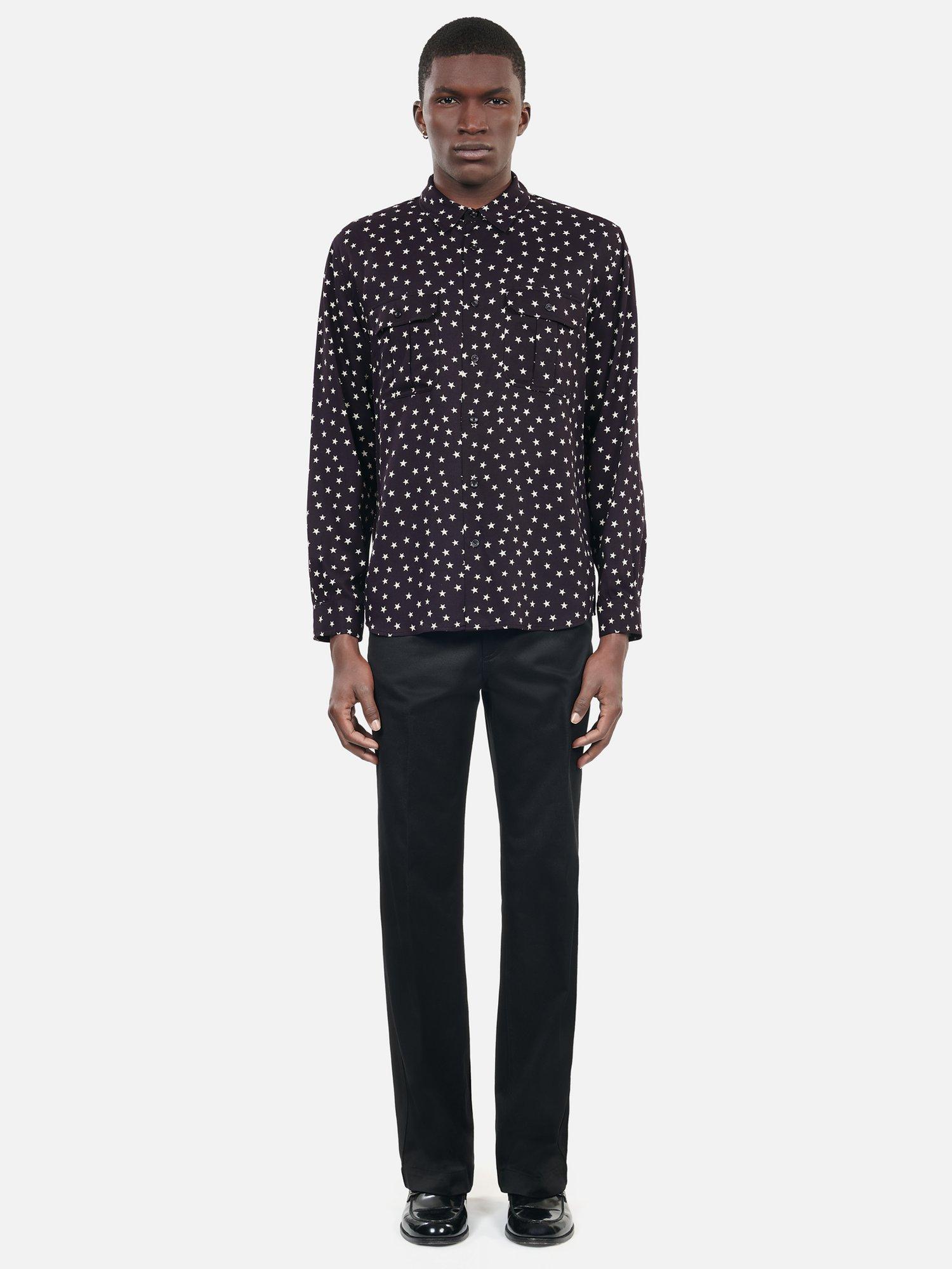 Product image 2 of 7, which shows THE KOOPLES Star Print Shirt, Black/White, L