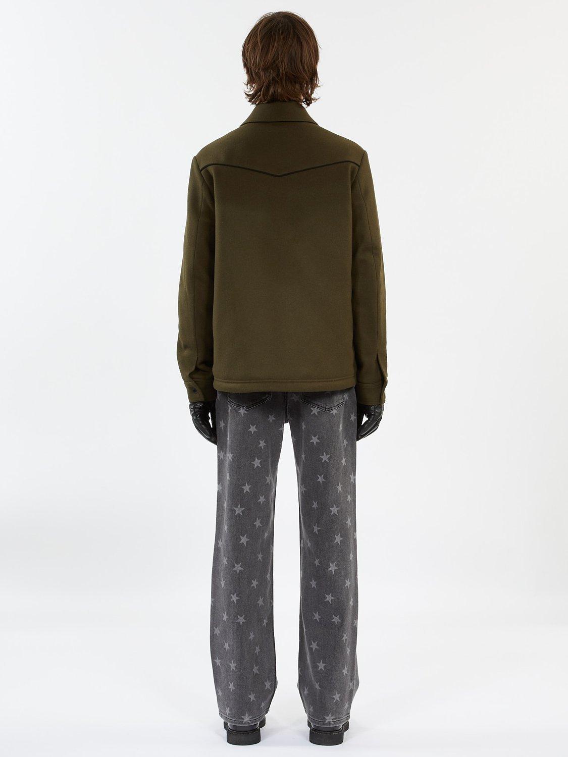 Product image 2 of 3, which shows THE KOOPLES Wool Blend Regular Fit Overshirt Jacket, Khaki, XXL
