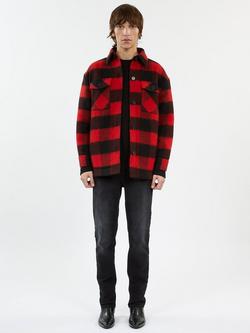 THE KOOPLES Blouson Sleeve Regular Fit Check Shirt, Red / Black, Red / Black