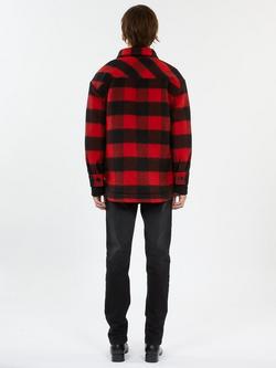 THE KOOPLES Blouson Sleeve Regular Fit Check Shirt, Red / Black - view 2, Red / Black
