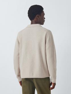 John Lewis Moss Stitch Cotton Cardigan, Natural - view 2, Natural