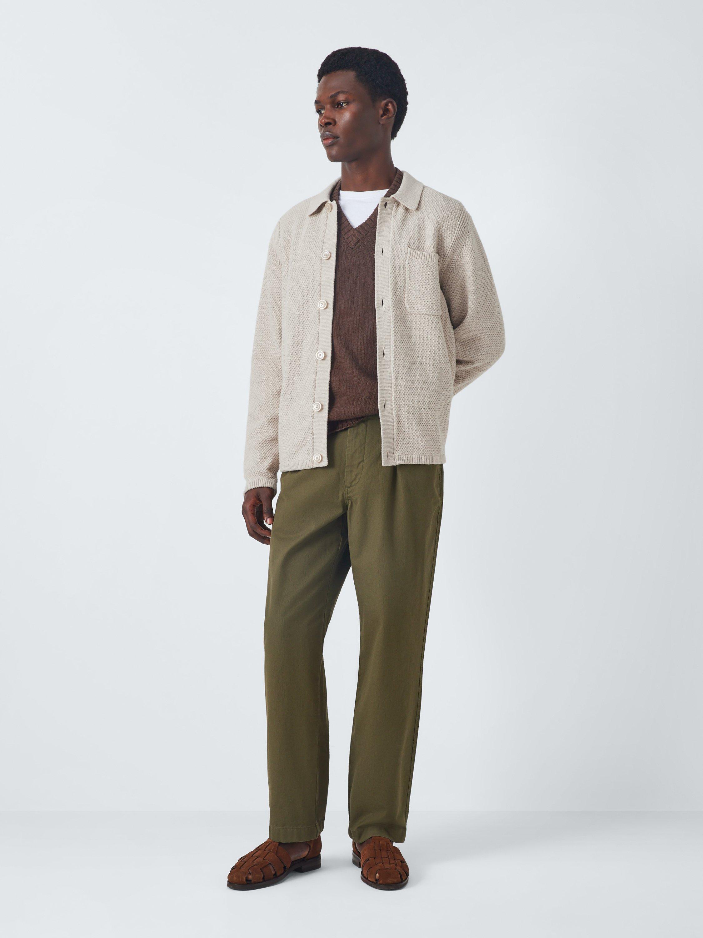 Product image 3 of 6, which shows John Lewis Moss Stitch Cotton Cardigan, Natural, M