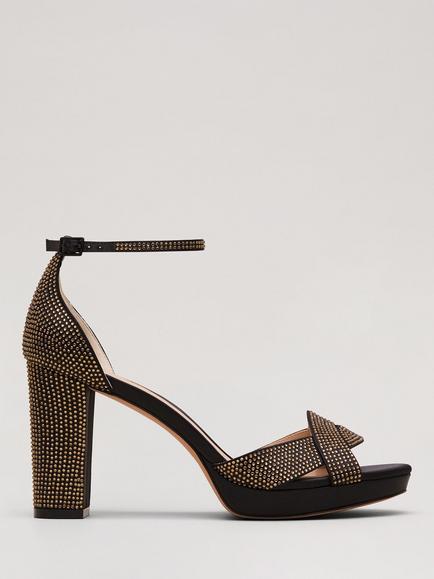Phase Eight Embellished Heeled Sandals, Gold, Gold