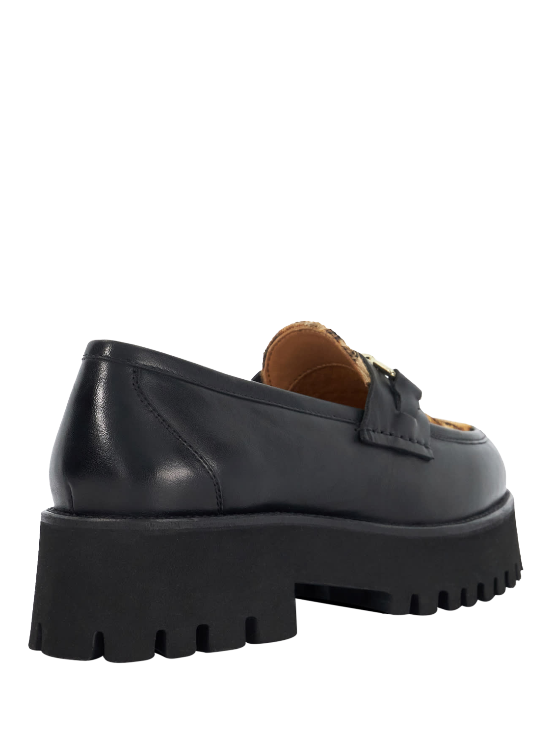 Product image 5 of 6, which shows Dune London Groundbreaking Leather Chunky Loafers, Black/Multi, EU36