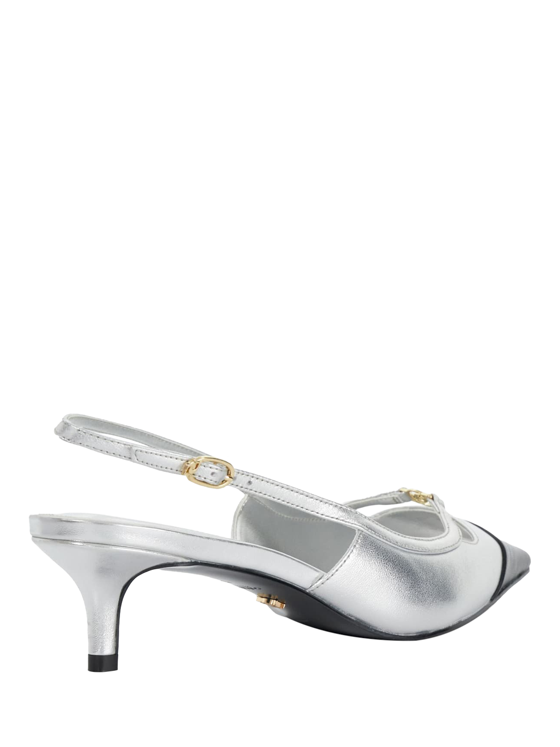 Silver slingback kitten heels sales