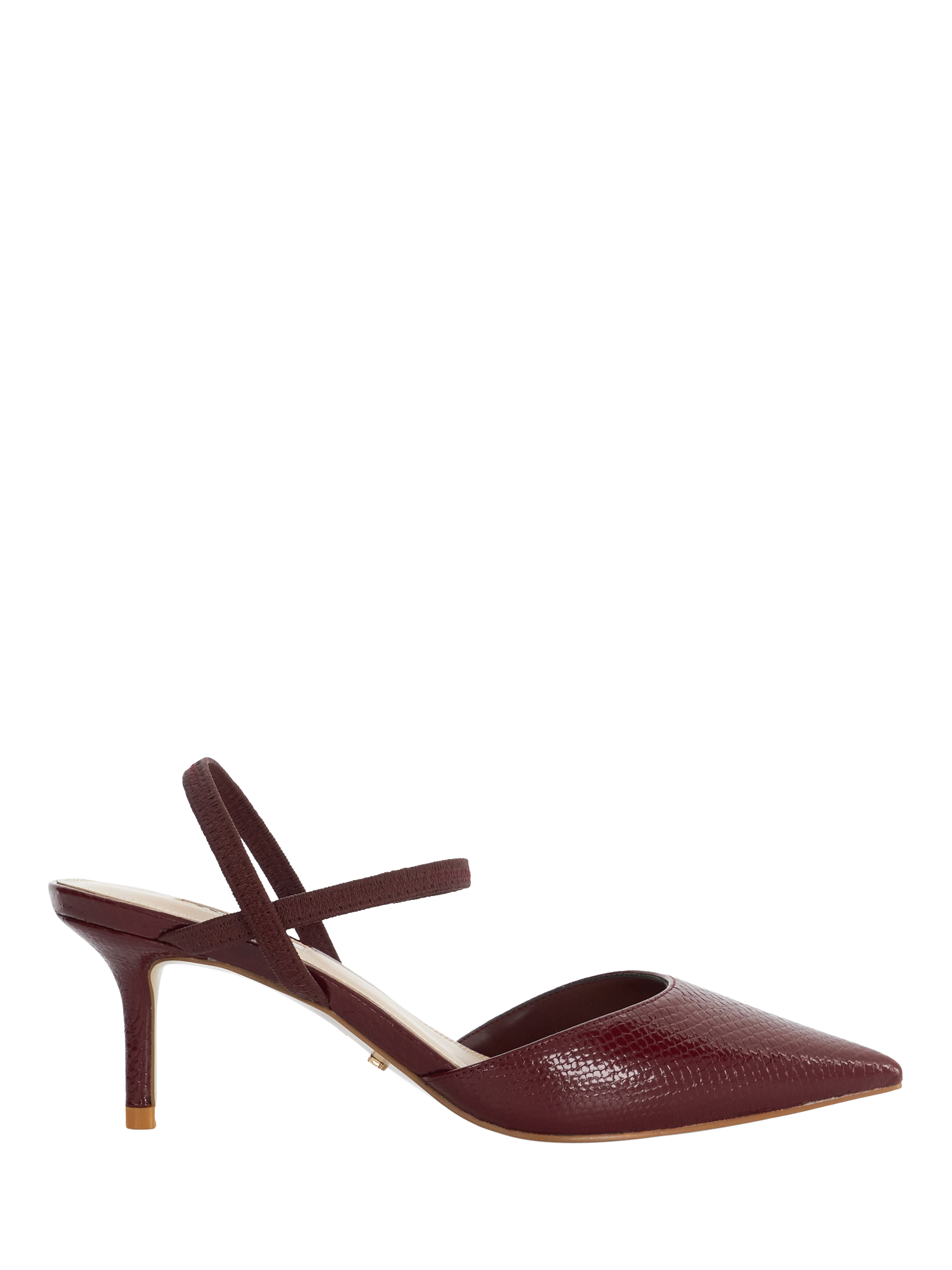 Dune London Classical Leather Stiletto Heeled Court Shoes, Burgundy