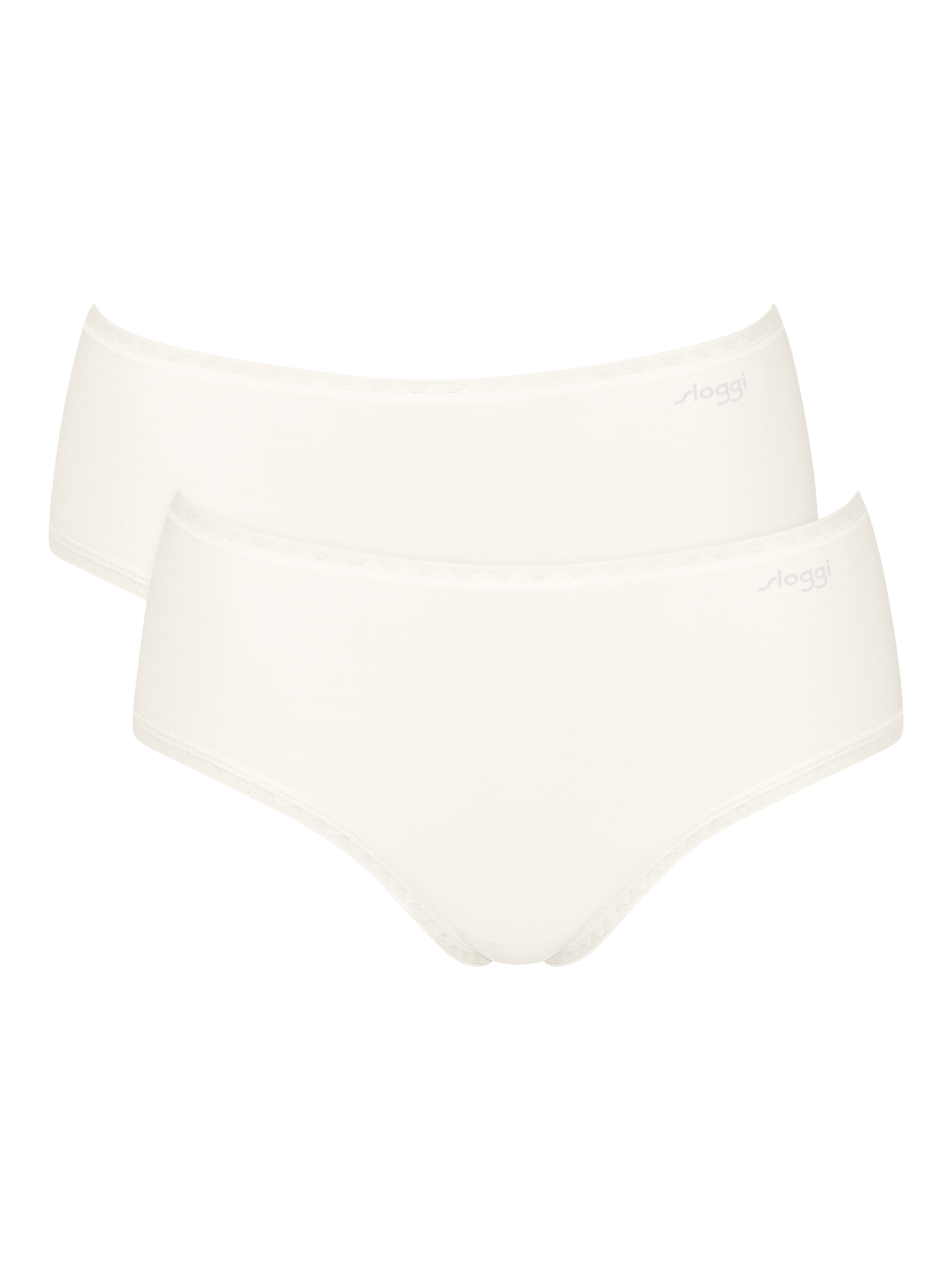 Product image 1 of 8, which shows sloggi GO Organic Cotton Midi Knickers, Silk White, L