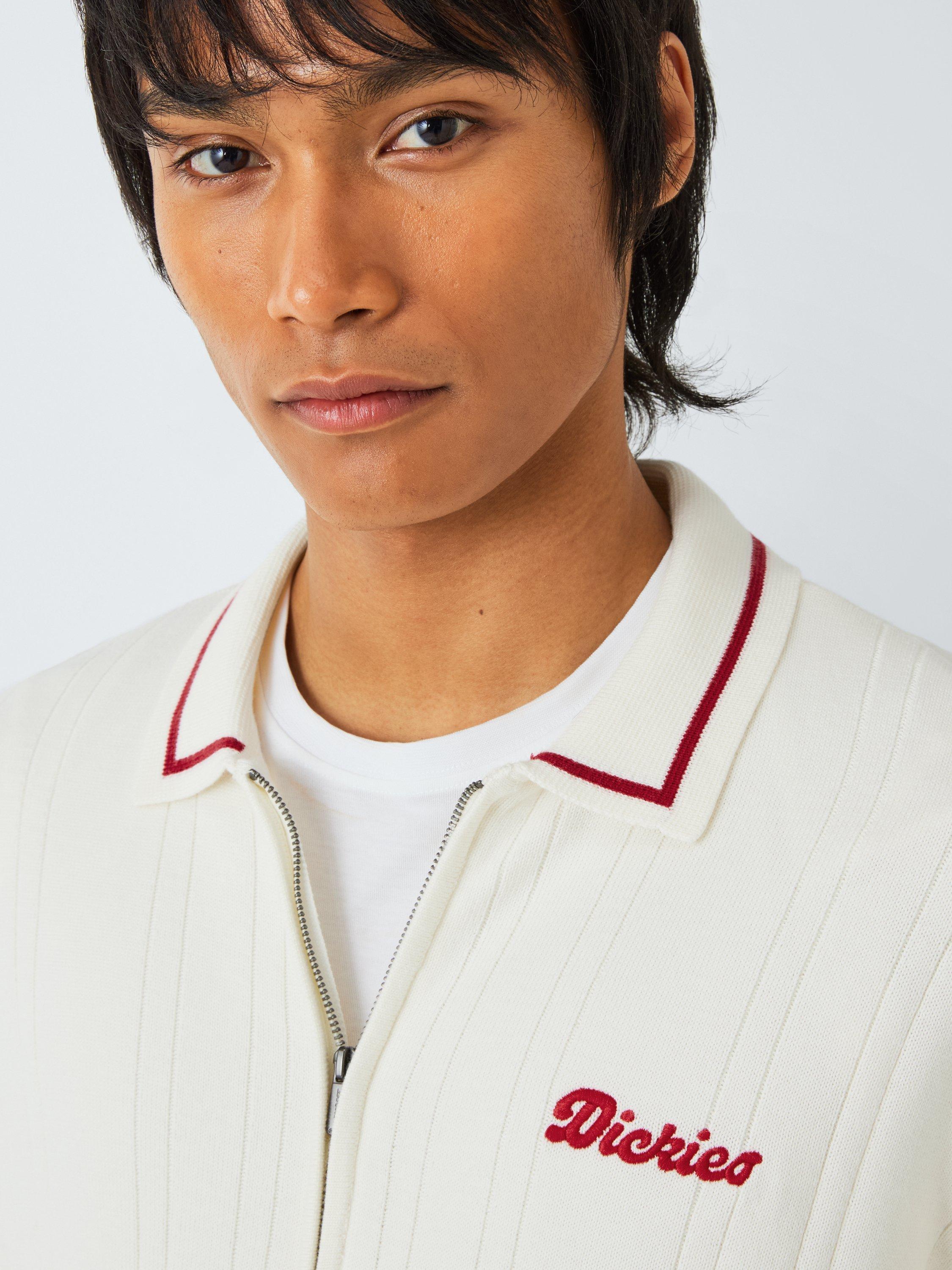 Product image 5 of 6, which shows Dickies Lewistown Cotton Full-Zip Cardigan, Egret, M