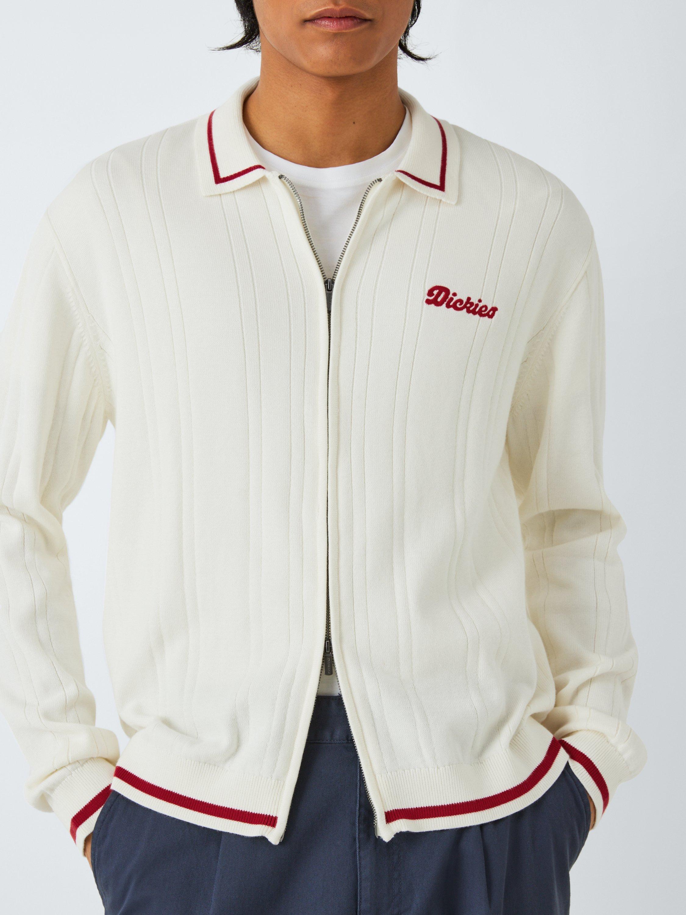 Product image 6 of 6, which shows Dickies Lewistown Cotton Full-Zip Cardigan, Egret, M