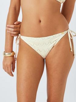 AND/OR Solait String Bikini Bottoms, Ivory, Ivory