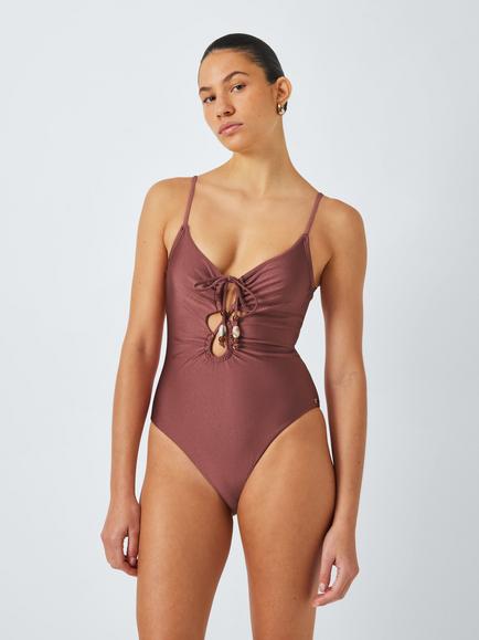 AND/OR Monaco Cut-Out Swimsuit, Deep Red, Deep Red